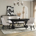 Farmhouse 5-Piece Black Wooden Dining Set