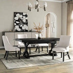 Farmhouse 5-Piece Black Wooden Dining Set