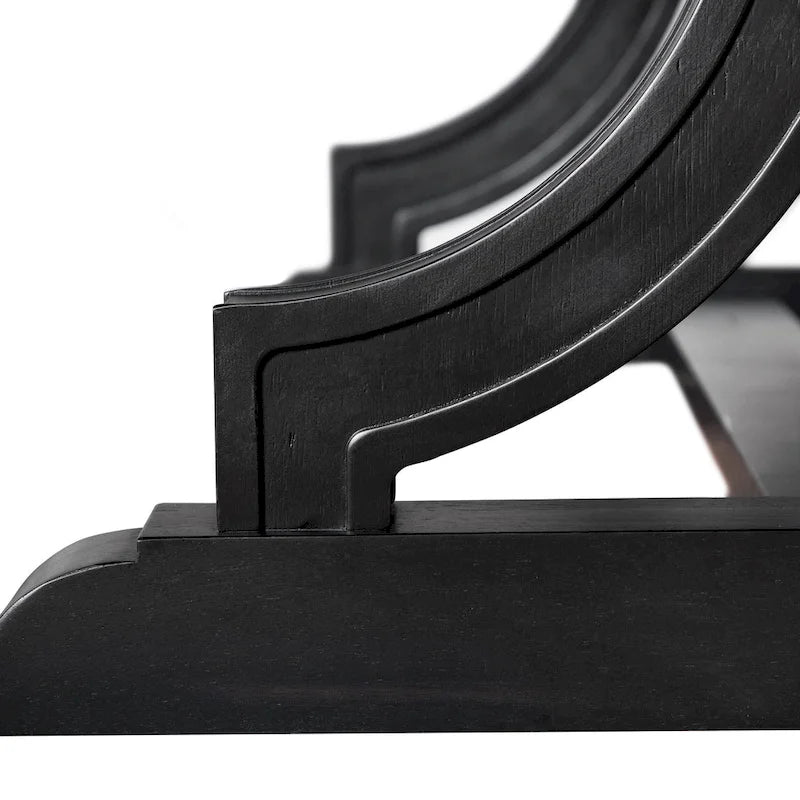 Farmhouse 5-Piece Black Wooden Dining Set