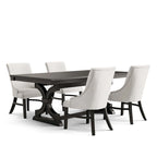 Farmhouse 5-Piece Black Wooden Dining Set