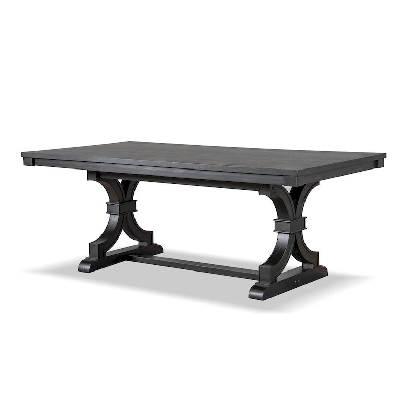 Farmhouse 5-Piece Black Wooden Dining Set