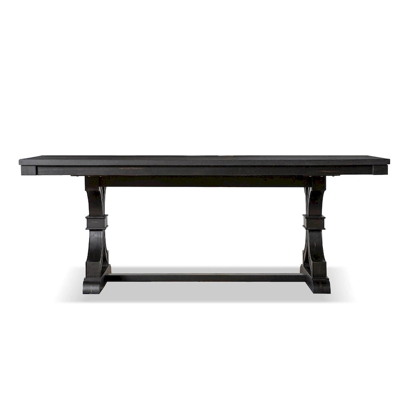 Farmhouse 5-Piece Black Wooden Dining Set