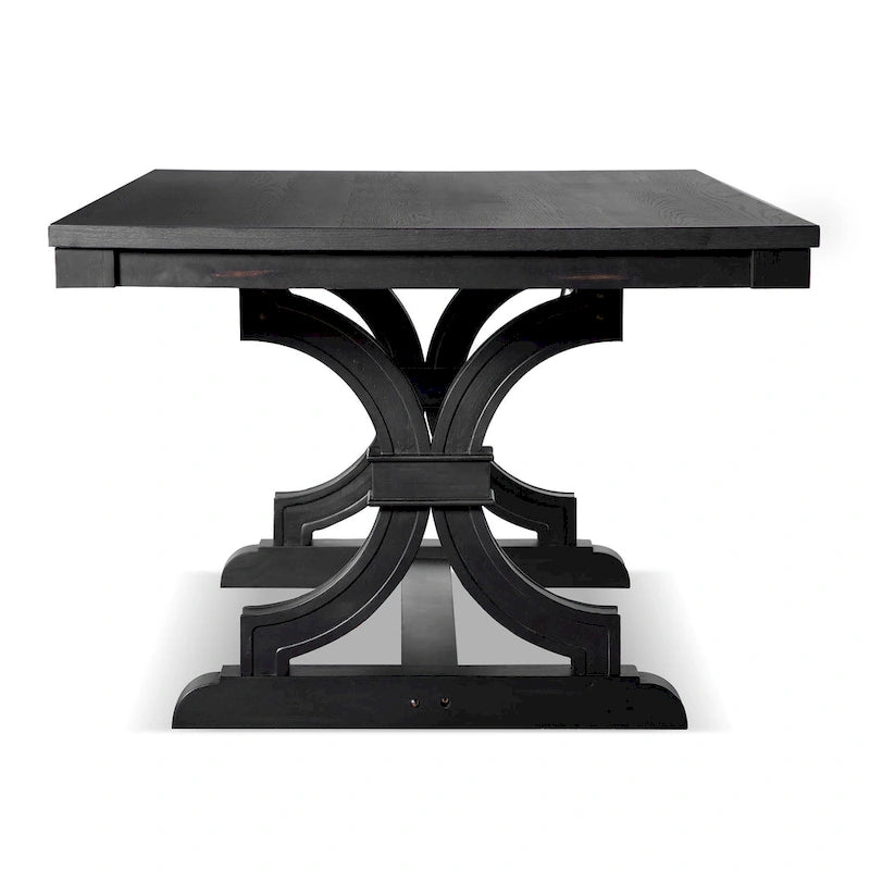Farmhouse 5-Piece Black Wooden Dining Set